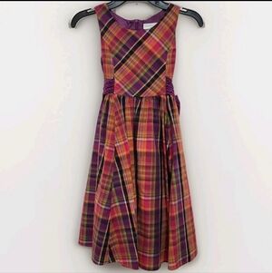 Sweet Heart Rose Girls 6X Purple Plaid Sleeveless Midi Dress